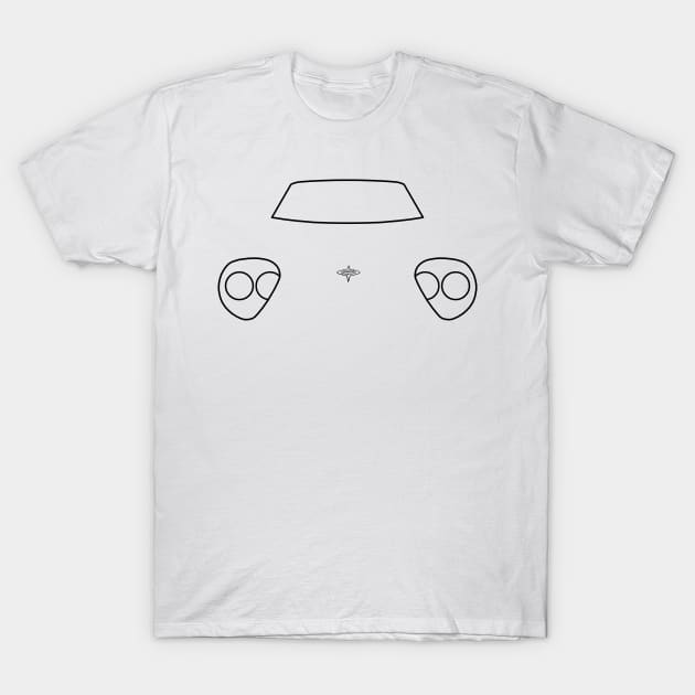 Marcos British classic sports car black outline graphic T-Shirt by soitwouldseem